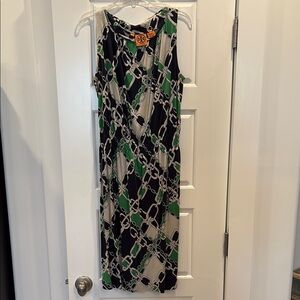 Tory Burch Black and White Sleeveless Sheath Dress